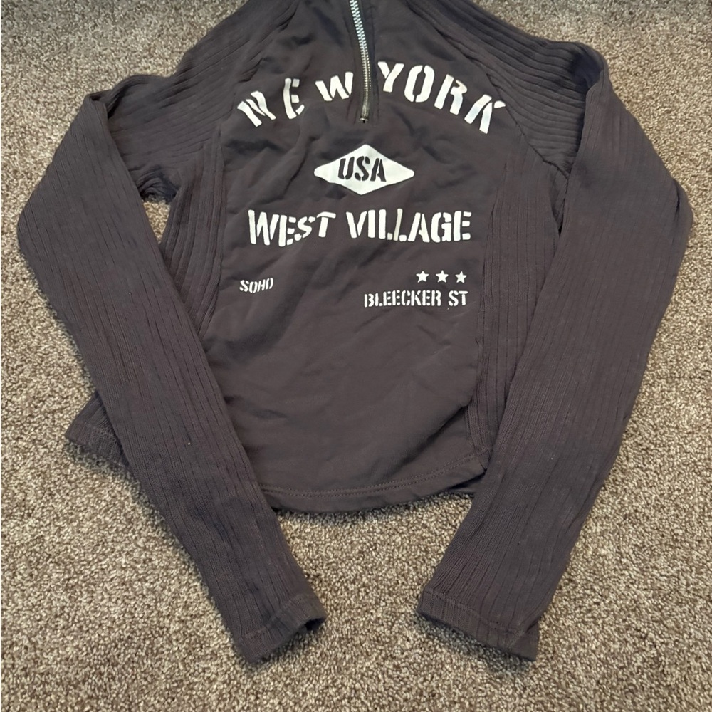 Black Cowl Neck Sweater with Ribbed Cuffs